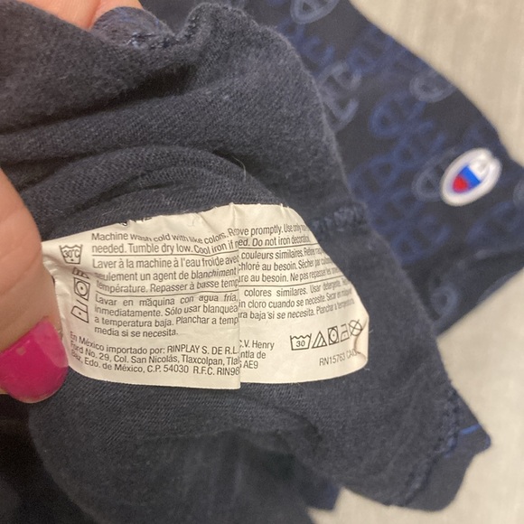 Champion Y2K 90’s Navy Blue Cotton Washed Out T-Shirt Short Sleeve L (Boy) - Picture 6 of 7